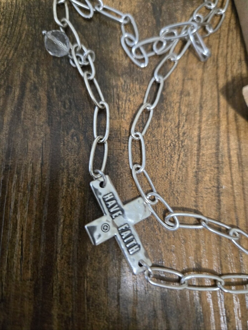 Katia Designs- Silver Cross Link Layered Necklace - Women Jewelry - Picture 2 of 4
